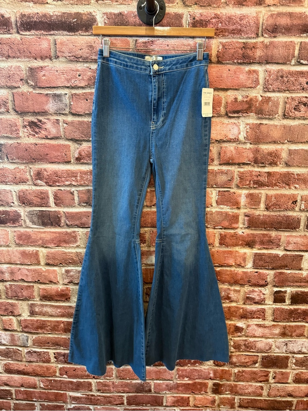 Free People Blue Flare Jeans - Blue Denim